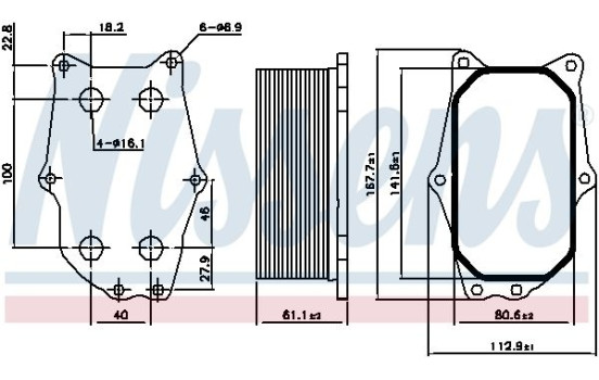 Oil Cooler, engine oil 90987 Nissens