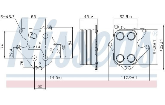 Oil Cooler, engine oil 90990 Nissens