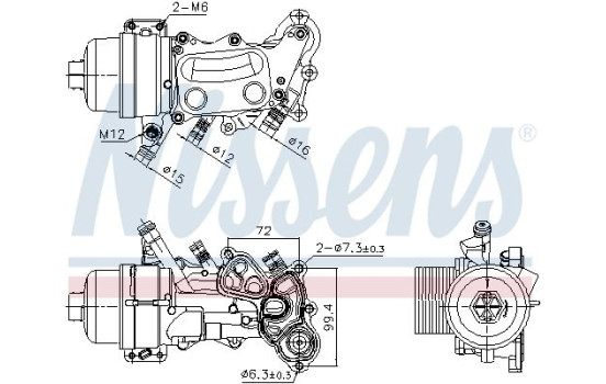 Oil cooler, engine oil 90992 Nissens