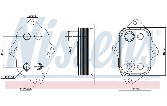 Oil Cooler, engine oil 91103 Nissens
