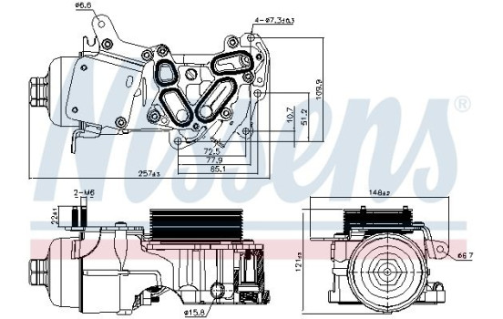 Oil Cooler, engine oil 91124 Nissens