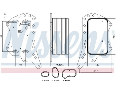 Oil Cooler, engine oil 91125 Nissens