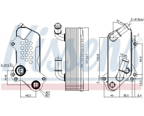 Oil Cooler, engine oil 91126 Nissens