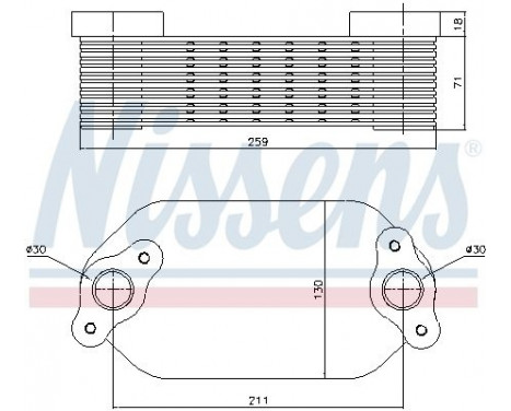 Oil Cooler, engine oil 91138 Nissens, Image 5