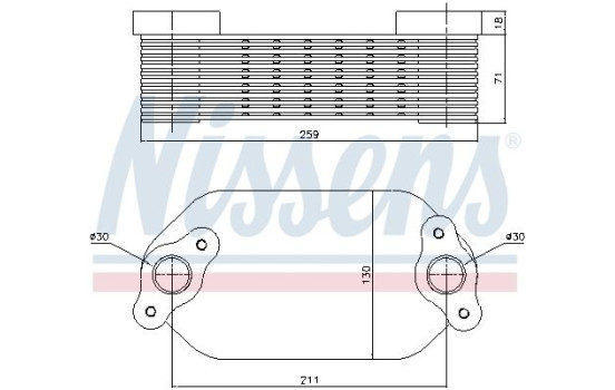Oil Cooler, engine oil 91138 Nissens, Image 5