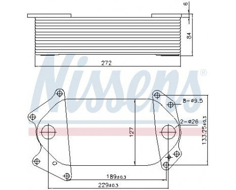 Oil Cooler, engine oil 91139 Nissens, Image 5