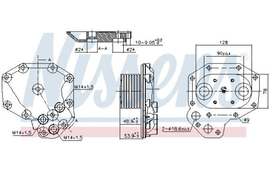 Oil Cooler, engine oil 91140 Nissens, Image 5
