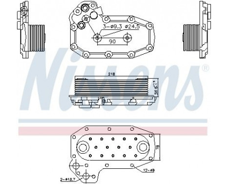 Oil Cooler, engine oil 91141 Nissens