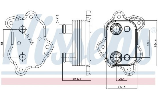 Oil Cooler, engine oil 91150 Nissens