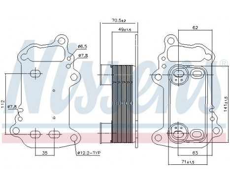 Oil Cooler, engine oil 91151 Nissens