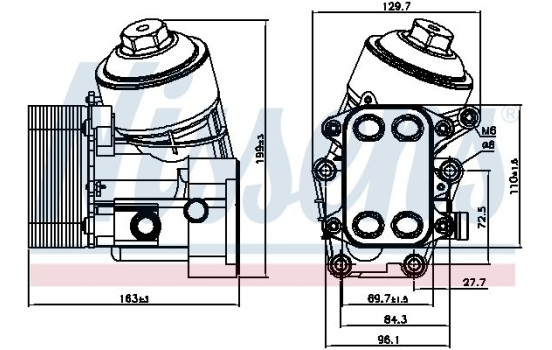 Oil Cooler, engine oil 91154 Nissens