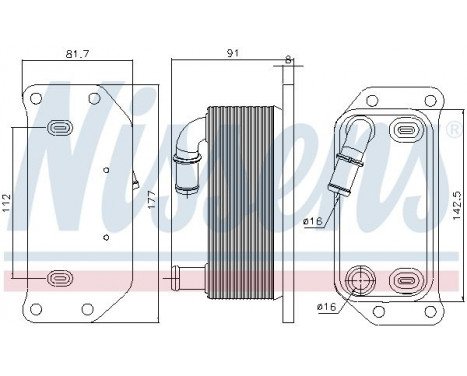 Oil Cooler, engine oil 91188 Nissens, Image 5