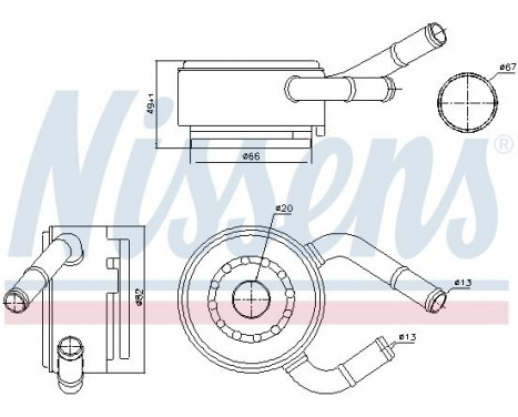 Oil Cooler, engine oil 91190 Nissens