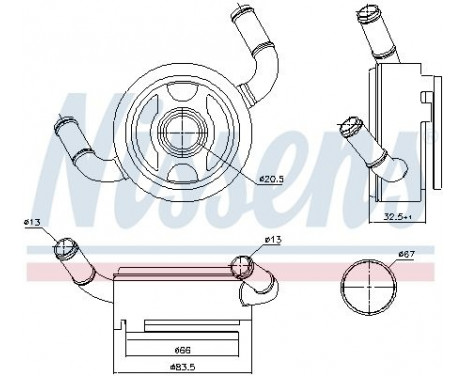 Oil Cooler, engine oil 91191 Nissens