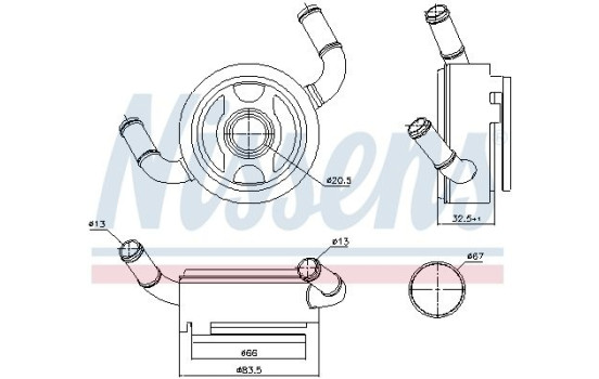 Oil Cooler, engine oil 91191 Nissens