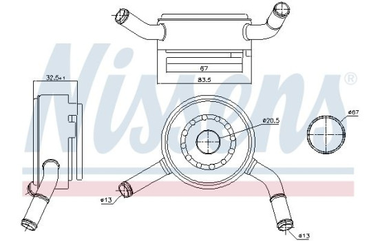 Oil Cooler, engine oil 91192 Nissens