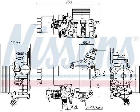 Oil Cooler, engine oil 91194 Nissens