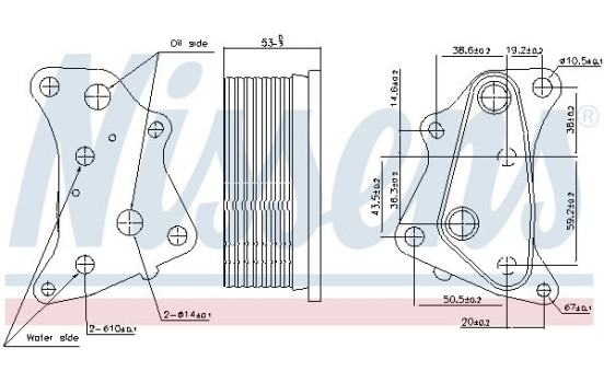 Oil Cooler, engine oil 91202 Nissens, Image 5