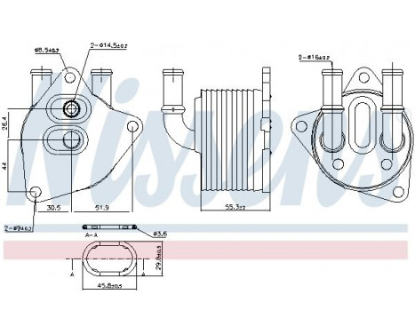 Oil Cooler, engine oil 91223 Nissens