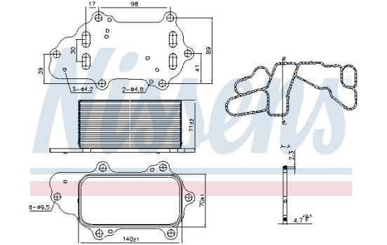 Oil Cooler, engine oil 91225 Nissens