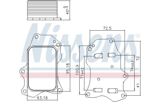 Oil Cooler, engine oil 91234 Nissens, Image 5
