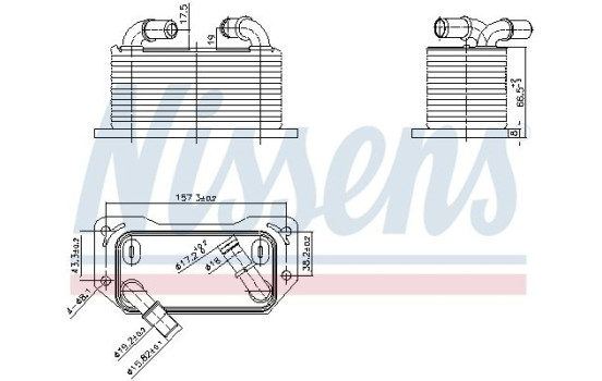 Oil Cooler, engine oil 91237 Nissens, Image 5