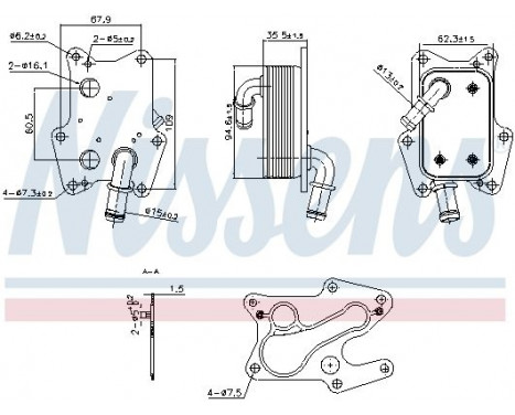 Oil Cooler, engine oil 91239 Nissens, Image 5