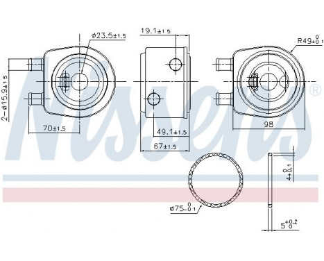 Oil Cooler, engine oil 91248 Nissens