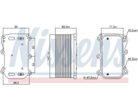 Oil Cooler, engine oil 91253 Nissens, Image 5