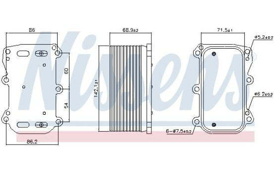 Oil Cooler, engine oil 91253 Nissens, Image 5