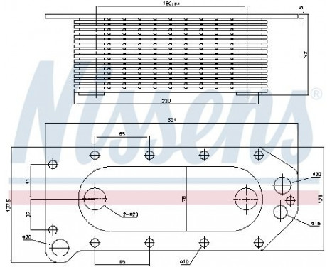 Oil Cooler, engine oil 91257 Nissens, Image 5