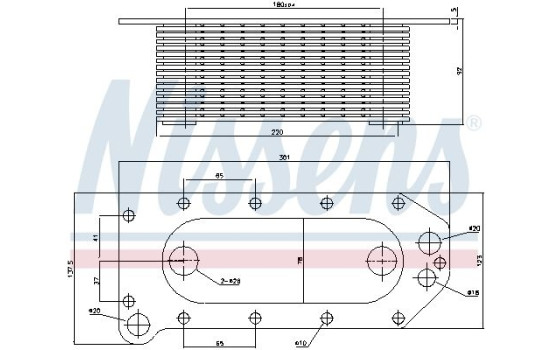 Oil Cooler, engine oil 91257 Nissens, Image 5