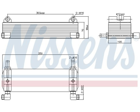 Oil cooler, engine oil 91262 Nissens, Image 6