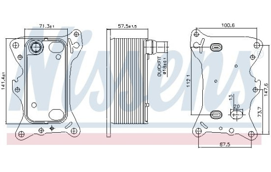 Oil cooler, engine oil 91266 Nissens, Image 6