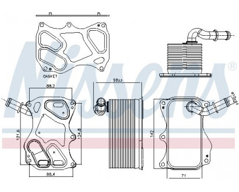 Oil Cooler, engine oil 91270 Nissens, Image 6