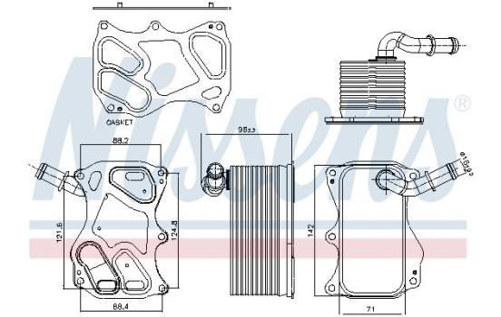 Oil Cooler, engine oil 91270 Nissens, Image 6