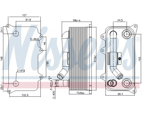 Oil Cooler, engine oil 91273 Nissens, Image 5
