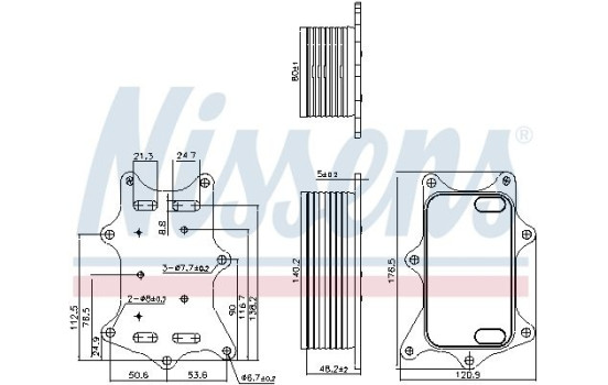 Oil Cooler, engine oil 91275 Nissens, Image 6