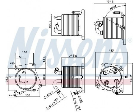 Oil Cooler, engine oil 91293 Nissens, Image 7