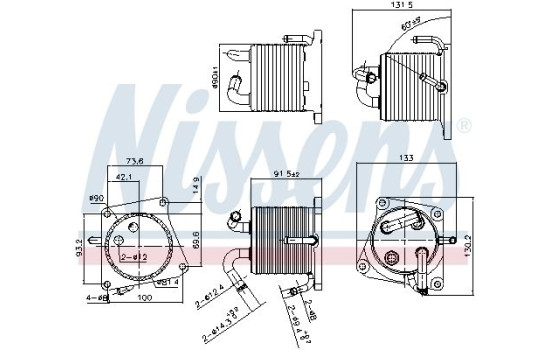 Oil Cooler, engine oil 91293 Nissens, Image 7