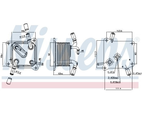 Oil Cooler, engine oil 91294 Nissens, Image 3