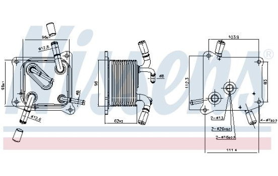 Oil Cooler, engine oil 91294 Nissens, Image 3