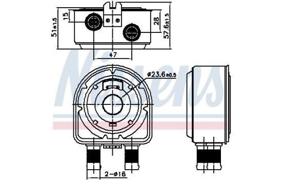 Oil Cooler, engine oil 91295 Nissens, Image 6