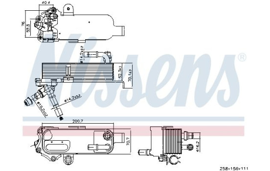 Oil cooler, engine oil 91298 Nissens