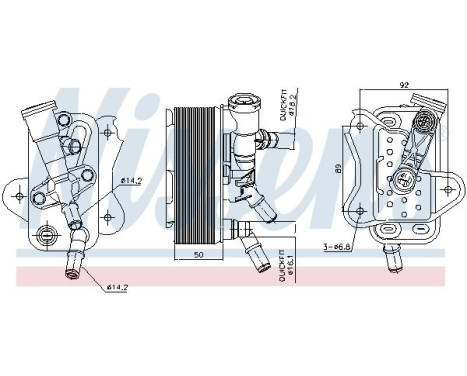 Oil cooler, engine oil 91299 Nissens