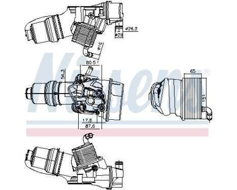 Oil cooler, engine oil 91309 Nissens