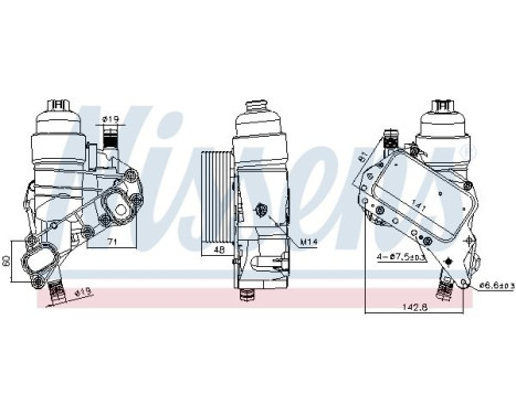 Oil cooler, engine oil 91319 Nissens