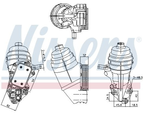 Oil cooler, engine oil 91320 Nissens