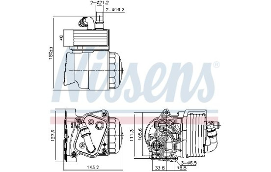 Oil Cooler, engine oil 91323 Nissens