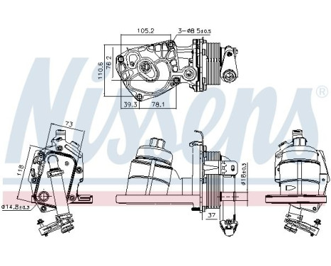 Oil cooler, engine oil 91325 Nissens